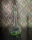 Karaffel dekanter i uraniumgrønt glass 1920-1940 thumbnail