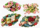 Antikke glansbilder - blomstermotiv thumbnail