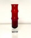 Rød Bambu/ Bamboo vase i kunstglass Model B5/80 - Bo Borgström Åseda Glasverk Sweden Sverige 1960/ 70 tallet thumbnail