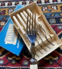 Gafler med hvitt skaft Steinar og Sigmund Helle S & S HELLE Holmedal Norge 1950/60-tallet thumbnail