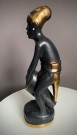 Kitsch figur i glasert porselen/steingods - 1950/60 tallet thumbnail