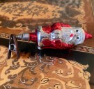 Juletrepynt julekule ornament nisse i håndmalt glass med klype thumbnail