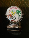Florida flamingo perpetual flip evighetskalender bordkalender  i forkrommet metall - 1960 tallet thumbnail
