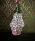 Juletrepynt/ oppheng antikk håndmalt julekule figur i glass  thumbnail