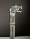 Dragehode/ Oseberg/ viking tinn brevåpner kniv i eske - Pewter Norway 1970 tallet thumbnail