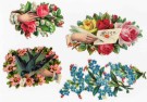 Antikke glansbilder - blomstermotiv  thumbnail
