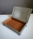 Sigar skrin/ beholder/ eske i tinn/ pewter og teak finér 350 - HAUGRUD Norway 1970 tallet thumbnail
