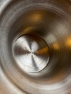 Skål i rosa swirl spettet kunstglass med stett i tinn - TRE BOCKAR HUDIKSVALL Sweden Sverige 1988 thumbnail
