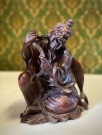 Signert antikk asiatisk trefigur edeltre - Kina China 1900 tallet thumbnail