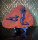Havfrue/ fisk veggpynt/ platte/ relieff i teak med maritimt motiv - 1960/ 70 tallet thumbnail