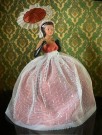 Uvanlig flott half doll rokokko dukke/ figur/ bordlampe - 1950/ 60 tallet thumbnail