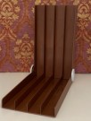 Sammenleggbart LP platestativ/ vinyl record rack i brun/ kobber farget hardplast - 1970 tallet thumbnail