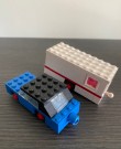 LEGO Camper-sett blå bil og campingvogn Legoland 656 i original eske og byggeinstruksjon lansert 1974 thumbnail