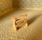 Lundby dukkehus møbel tilbehør 1:18 - aviskurv i tre (6855) 1970 tallet thumbnail