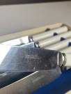 BILLIAM stainless Cutlery knivsett, 6 dessert kniver i original eske - Sheffield England 1960 tallet thumbnail