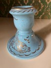 Art Deco signert håndmalt antikk lysestake fisk maritimt motiv Gouda keramikk Holland 1920/30 tallet thumbnail