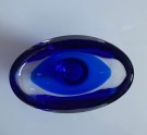 Liten skål i blått kunstglass - Magnor glassverk Norge, 1970 tallet thumbnail