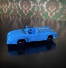 Tomte bil Mercedes Benz 190 SL blå modellbil vinylplast No. 750/11 Åsmund Lærdal Stavanger Norway Norge 1962-1978 thumbnail