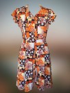 Oransje blomstrete jumpsuit str S/M thumbnail