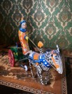 Sirkus klovn mekanisk trekkoppgave blikkleke i original emballasje USSR Sovjetunionen 1950/60-tallet thumbnail