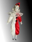 Stor Pierrot Harlequin klovn porselensdukke  - 1980 tallet thumbnail