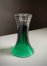 Telemark kombinert vase og lysestake i grønt klart kunstglass - Hadeland glassverk Norge 1960/ 70 tallet thumbnail