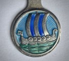 Antikk emaljert bokmerke/ seddelklype i sølv (830 S) -David Andersen thumbnail