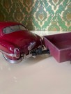 Schuco Patent Ingenico burgunder rød batteridrevet modellbil med henger 5311/ 5330 Tyskland Germany 1950-tallet thumbnail