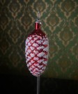 Juletrepynt rød julekule/ ornamenter/ kongle i glass 1950/ 60 tallet thumbnail