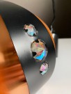 Rund kobber pendant lampependel taklampe - Werner Schou Cornell Elektro Denmark 1970 tallet  thumbnail