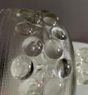 Stor skål med stett i pressglass -  Ząbkowice glassverk Polen 1960-tallet thumbnail