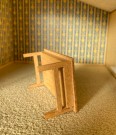LISA dukkehus møbel tilbehør 1:18 - Natura dagligstue brun skai hjørnesofa lenestol og bord (No 240) 1970 tallet thumbnail
