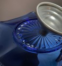 Ovalt stettfat i blått glass thumbnail