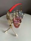 Shot/ likør/ aperitiff Luster glass i string stativ - 1960 tallet thumbnail