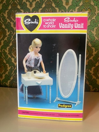 Sindy`s vanity unit dukke ubrukt dukkemøbler 44515 Pedigree Dolls & Toys England 1970/ 80 tallet