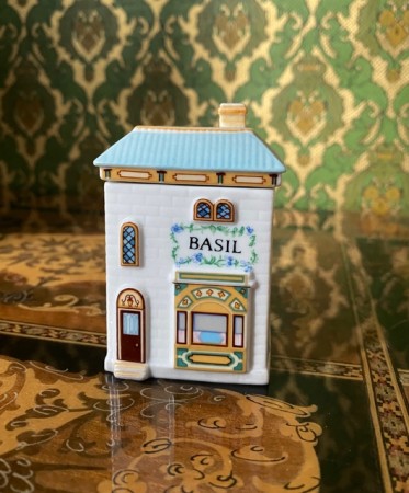 Lenox Spice Village Basil basilikum krydderbøsse krydderkrukke Brooks & Bentley 1989
