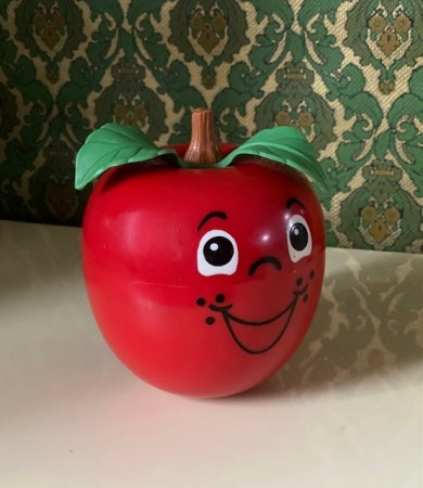 Happy Apple Roly-Poly rangle Rødt eple - Fisher Price Toys U.S.A. 1970 tallet