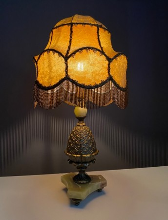 Bordlampe onyks messing H60 cm - 1960/ 70 tallet