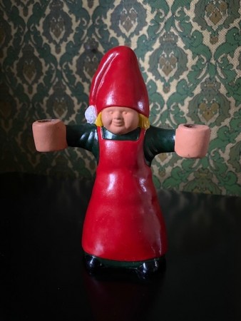 Juledekor dobbel julestake lysestake i glasert terrakotta keramikk ib laursen Danmark Denmark 1970/80-tallet