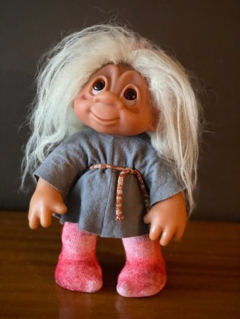 XL kjempe stort lykketroll nissemor DAM Danmark 1977