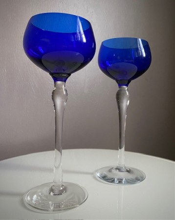 Magnor stettglass krystall - blå, 19 cm