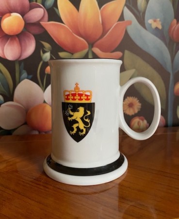 Krus kopp Norske forsvar riksvåpen riksløven Flo Base Rogaland- Agder PP Porsgrund Porselen 2006