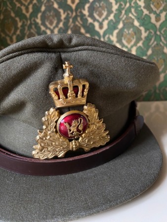 Grønn høylue offiser uniformslue Norske forsvar hær str 50 (1959-1983)