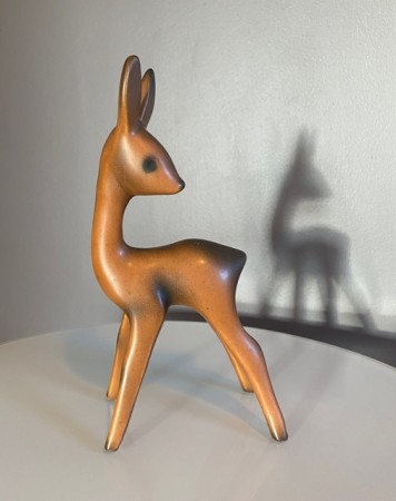 Bambi/ rådyr, keramikk figur - 1950/ 60 tallet