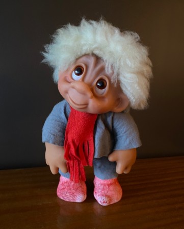 XL kjempe stort lykketroll nissefar DAM Danmark 1977