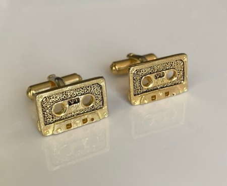 Mansjettknapper forgylt metall/ stål kassett i original eske 1980-tallet