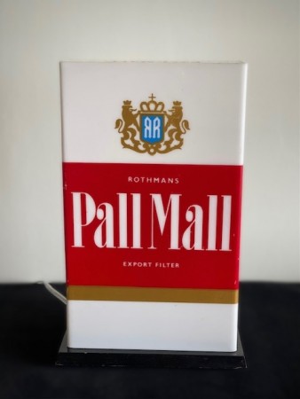 Reklame Landhandel Tobakk Pall Mall Export filter bordlampe 1960/ 70 tallet