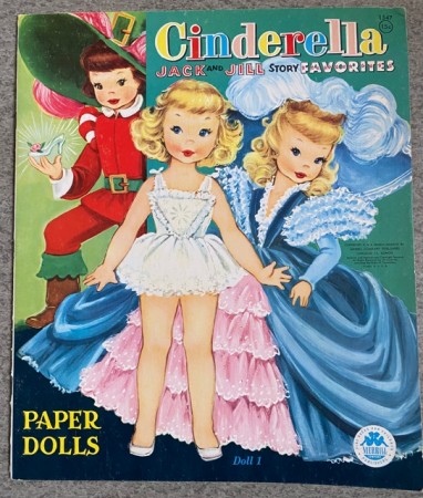 Cinderella Jack and Jill story favorites paper dolls 1547 ubrukte papirdukker Merrill Company USA 1950-tallet