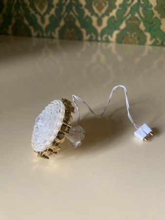 Lundby dukkehus møbler tilbehør 1:18 - stor krystall lysekrone taklampe (6135) 1980 tallet