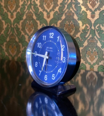 BIG BEN REPEATER atomic blue mekanisk vekkerklokke/ alarmklokke/ bordur - Westclox Scotland 1960 tallet